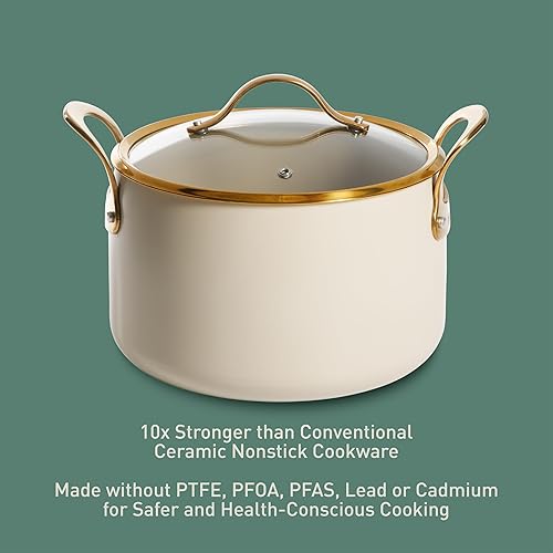 Miniatura 4 de bloomhouse - Dos veces ganador de los Favoritos de Oprah - Olla holandesa antiadherente de aluminio resistente de 8 cuartos de galón, libre de PFA,