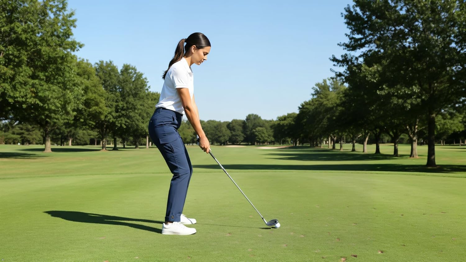 Women's Cargo Capri Pants - Stretch Hiking Cropped Pants with Pockets & Adjustable Hem for Casual Travel Work Golf
