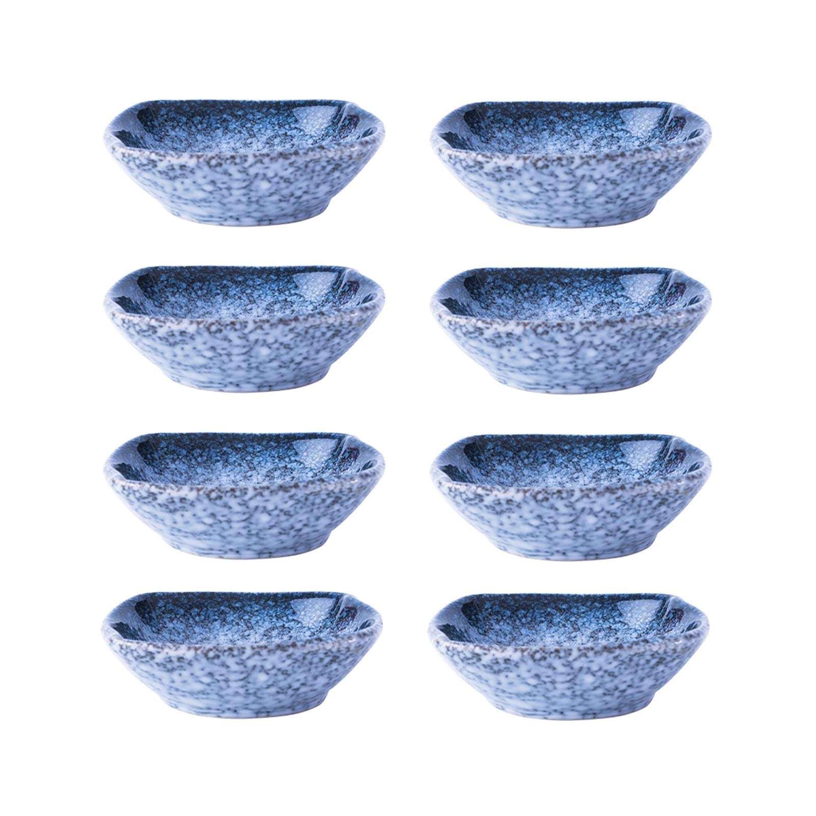Appetizer Tray Dessert Dip Schale Japanischer Stil Porzellan Soja-Sauce-Teller - 8-Pack-Mehrzweck-Dip-Sauce-Bowls ideal für Tomatensauce, Soja, BBQ und ein anderes Party-Abendessen Dip Saucenschälche