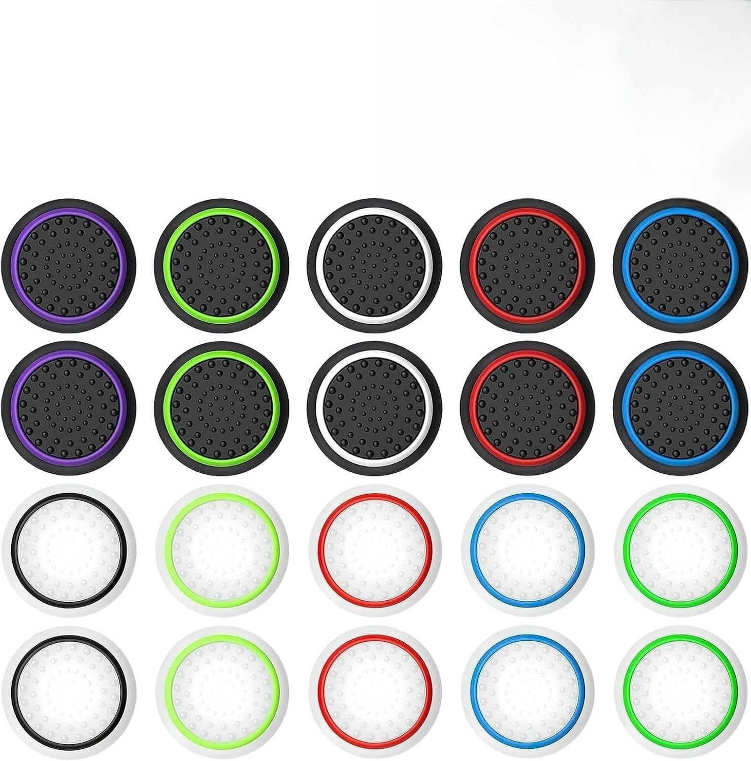 Silikonowe zaślepki na przyciski, osłona ochronna, 20 sztuk uchwytów na joysticki analogowe, akcesoria do kontrolera, nasadki Thumbstick do PS5, PS4, Xbox 360