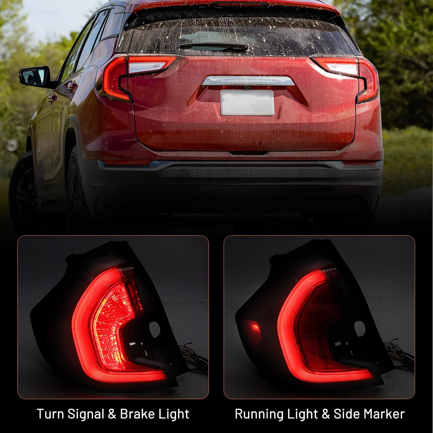 FIONE Tail Light Compatible with GMC Terrain SLE|SLT 2022 2023 2024 Rear Brake Light Taillight Left Driver Side LH 87838559