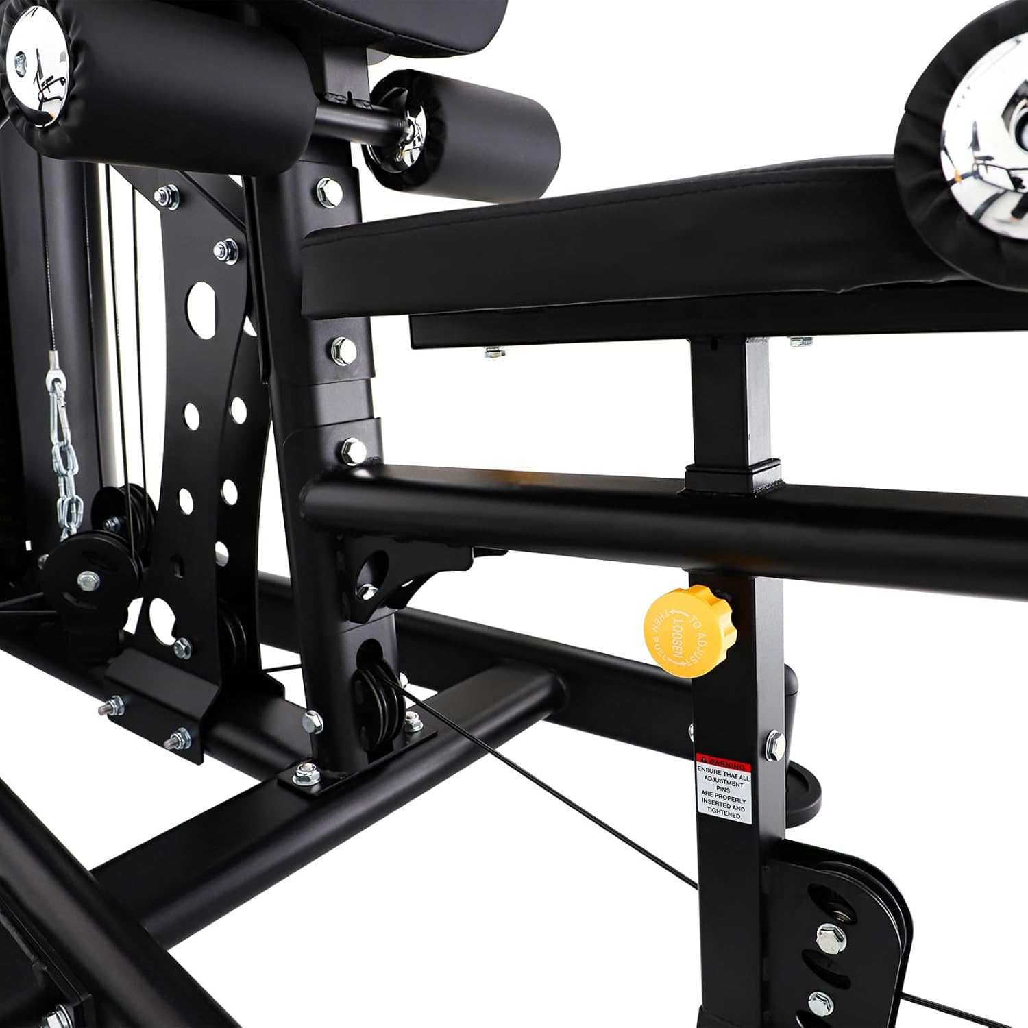 Close-up of the textured leg press plate on the home gym