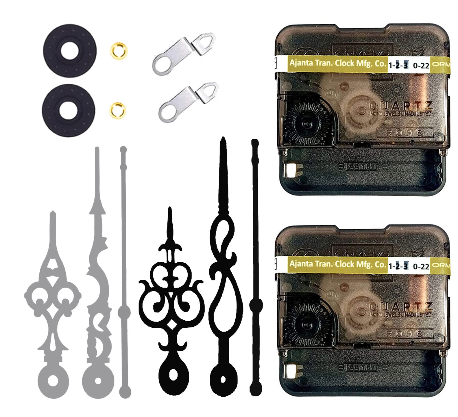 SHOP N BUY Combo of Ajanta Mfg. Battery Operated Plastic Ticking Wall Clock Movement Machine with Hands (Made in India 100%) (12 Silver and Gold) (B09WKPGVC4) Amazon Price History, Amazon Price Tracker
