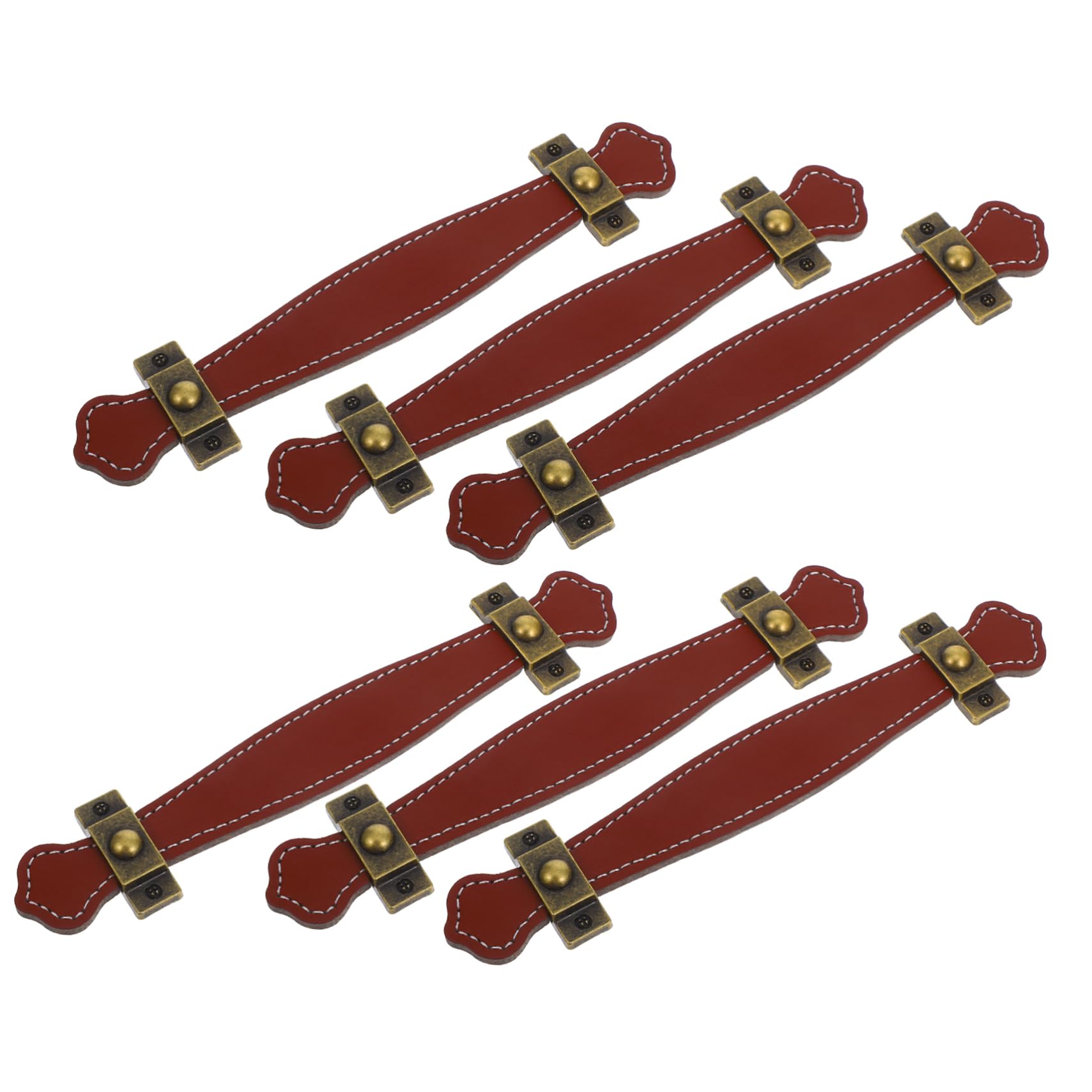 Tiradores antiguos de cuero marrón Mikikit accesorio de decoración para vestidor y maletas