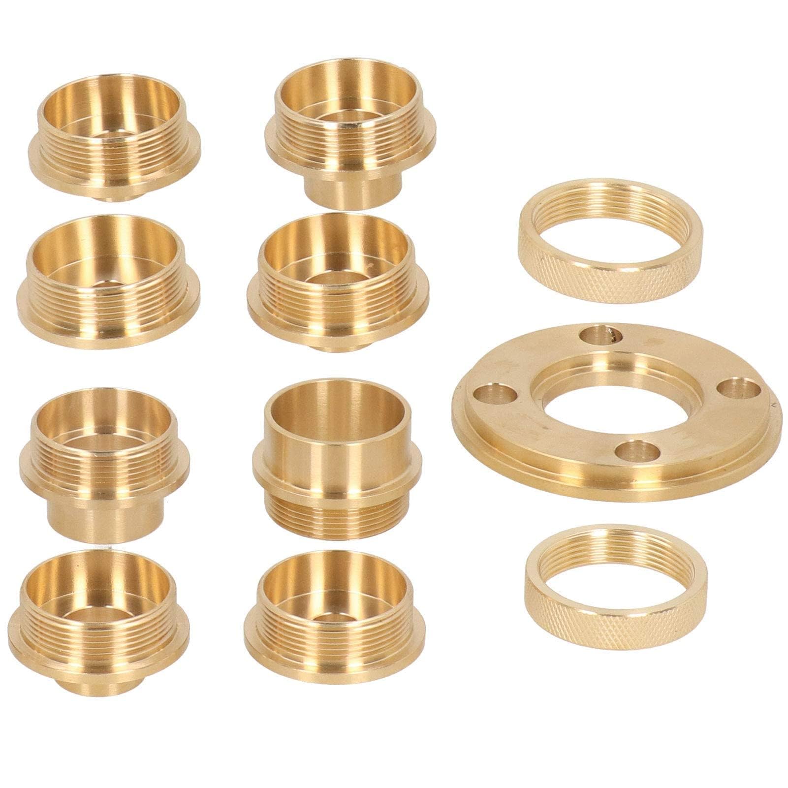 11 Stück/Set Messing Router Template Guide Set Router Guide Kit mit Kontermutter Adapter Router Zubehör von Messing für Reinigungsarbeiten