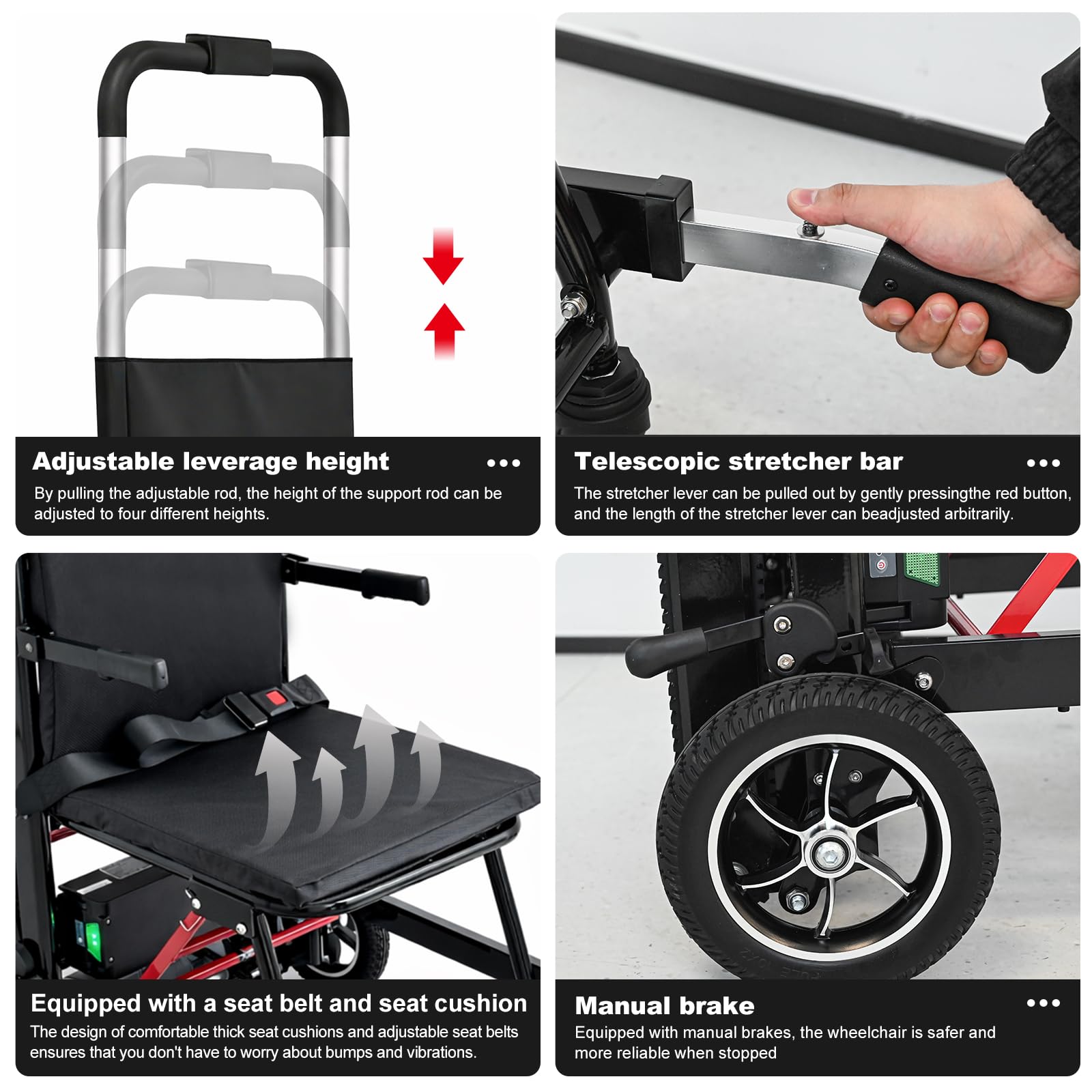 Fauteuil Roulant Monte-Escalier Électrique 2026, 33 Kg Avec Batterie Pour Adultes, Capacité De Charge 165 Kg, Pliable Et Léger, Usage Intérieur Et Extérieur, Chaîne Caoutchouc, Aide Électrique Pour Es