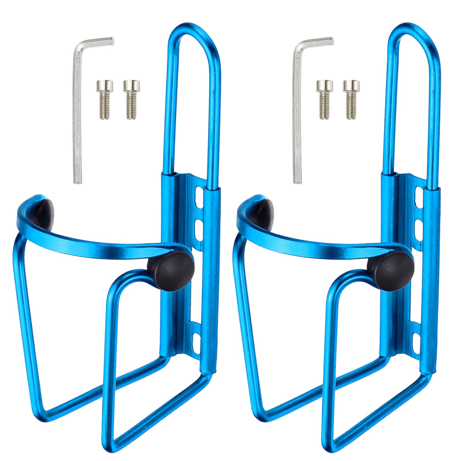 YELARXI Water Bottle Cage, Bike Water Bottle Holder, Lightweight Aluminum Alloy Bicycle Cup Cage with Beads & Screws Tool - Fitting for (Road/MTB Cycling/Touring Bike) 2 Pack & Blue — image 1