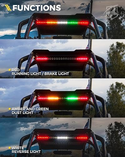 Miniatura 8 de Xprite RYWYR - Barra de luz estroboscópica LED ultrafina de 1.0 pulgadas, barra de luz intermitente de seguridad todoterreno de 30 pulgadas con