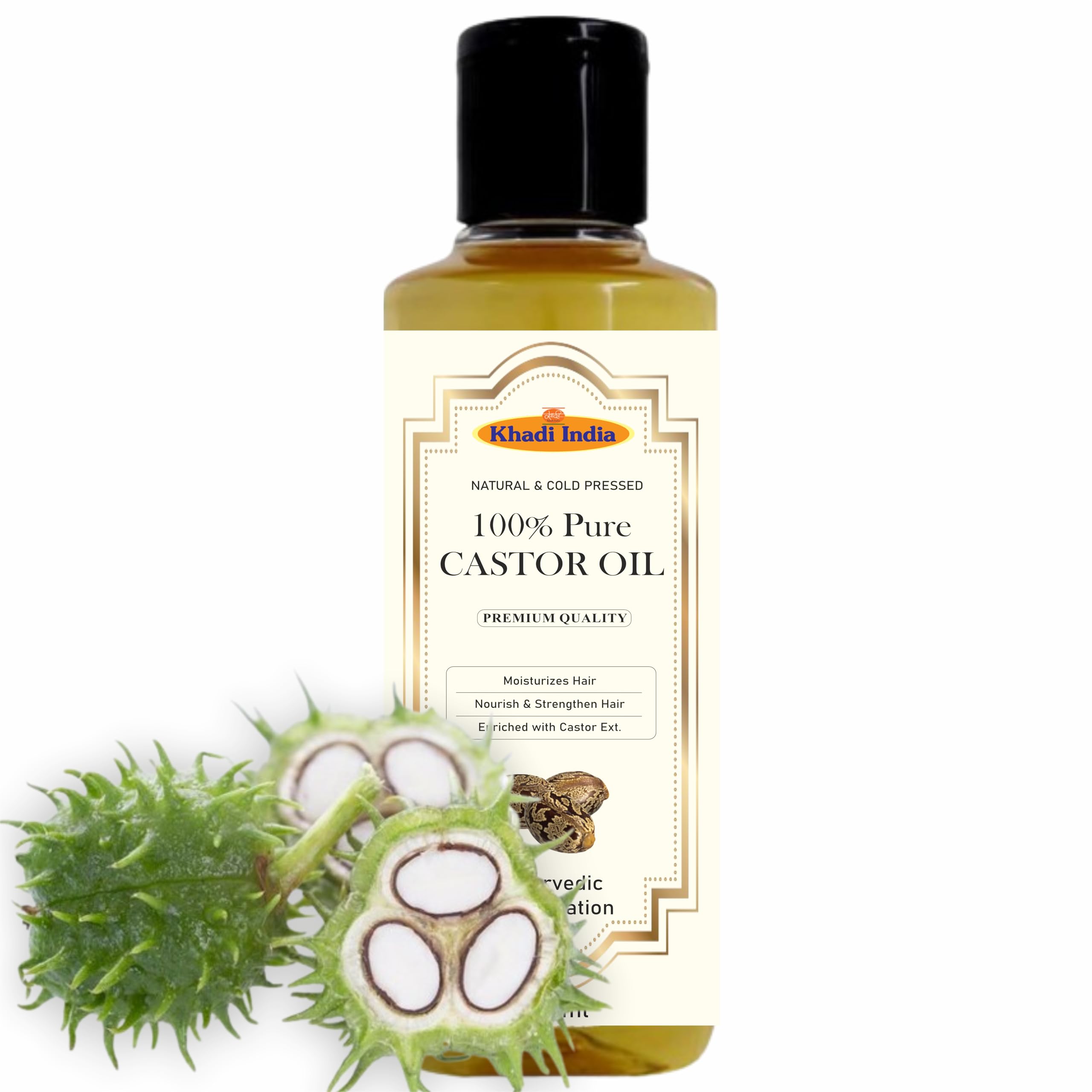 Khadi Herbal Cold Pressed Castor Oil | Castor Oil for Healthy Hair | Cold Pressed Oil for Skin & Hair | Oil for Healthy Hair (200ml. Pack Of 1, Castor Oil)-image-21