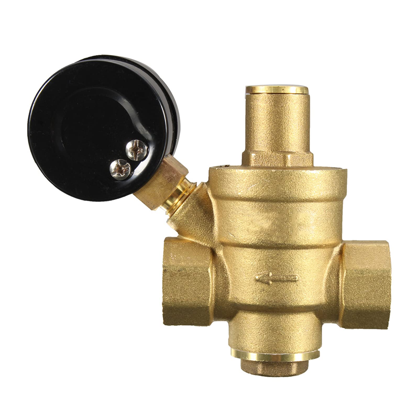 Régulateur de pression en laiton + manomètre, valve de surpression réglable, réducteur de pression d'eau avec outils de réglage (DN20 3/4")