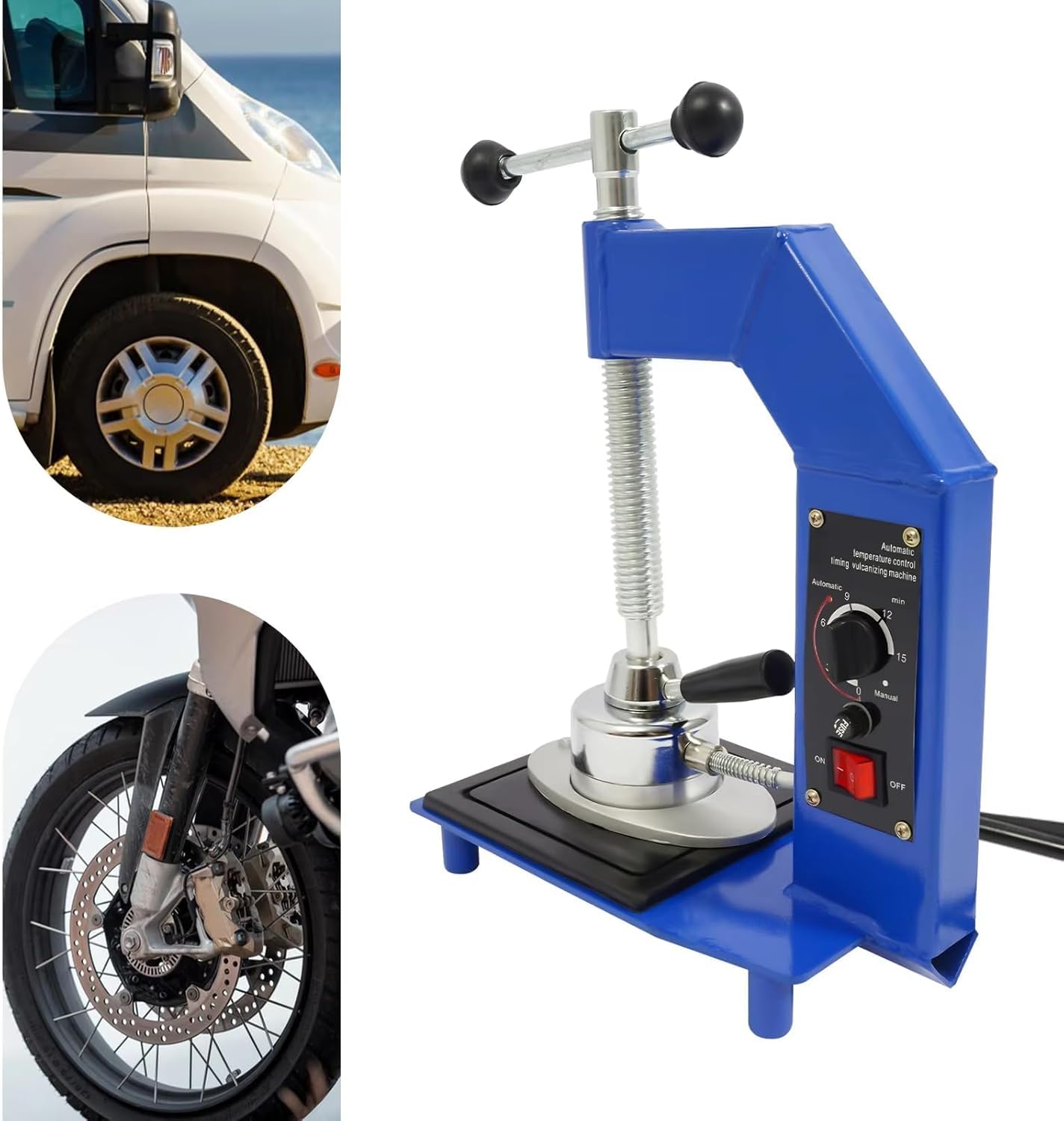 Macchina vulcanizzante per pneumatici con controllo della temperatura regolabile per riparazioni di battistrada e pareti laterali su pneumatici auto, fuoristrada e camion leggeri