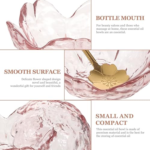 Miniatura 5 de Beaupretty Máscara facial rosa, 2 juegos de máscaras faciales, cuencos con forma de cuencos con cucharas de metal, cuenco de aceite esencial para el