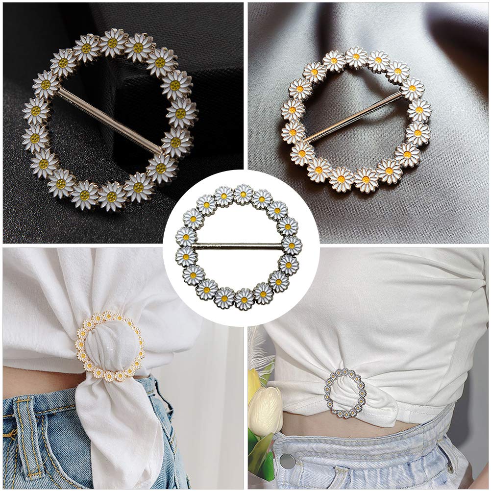 2pcs Scarf Buckle Waist Button Rings Women Elegant Hijab Scarf Accessories Knotted Shirt Neckerchief Buckle - Image 2