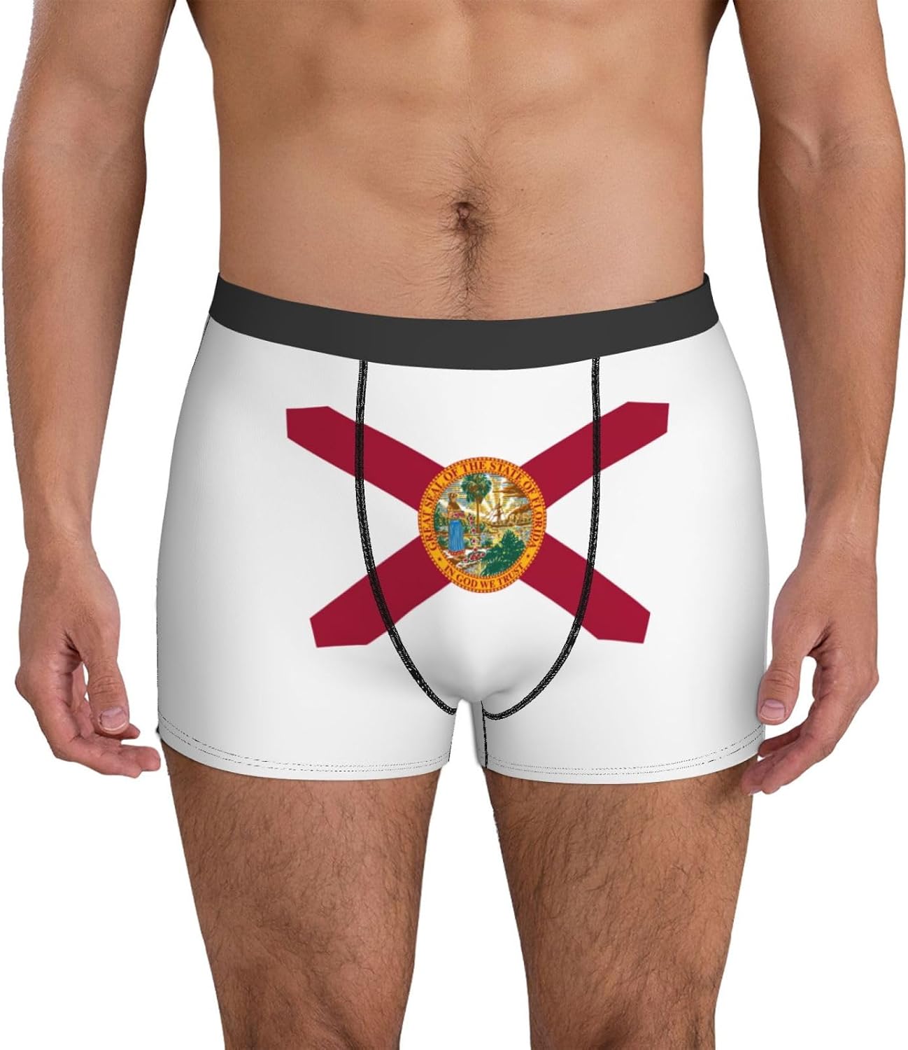 Flag of Florida print Men's boxers, men's stretch leggings shorts Soft breathable boxer underwear