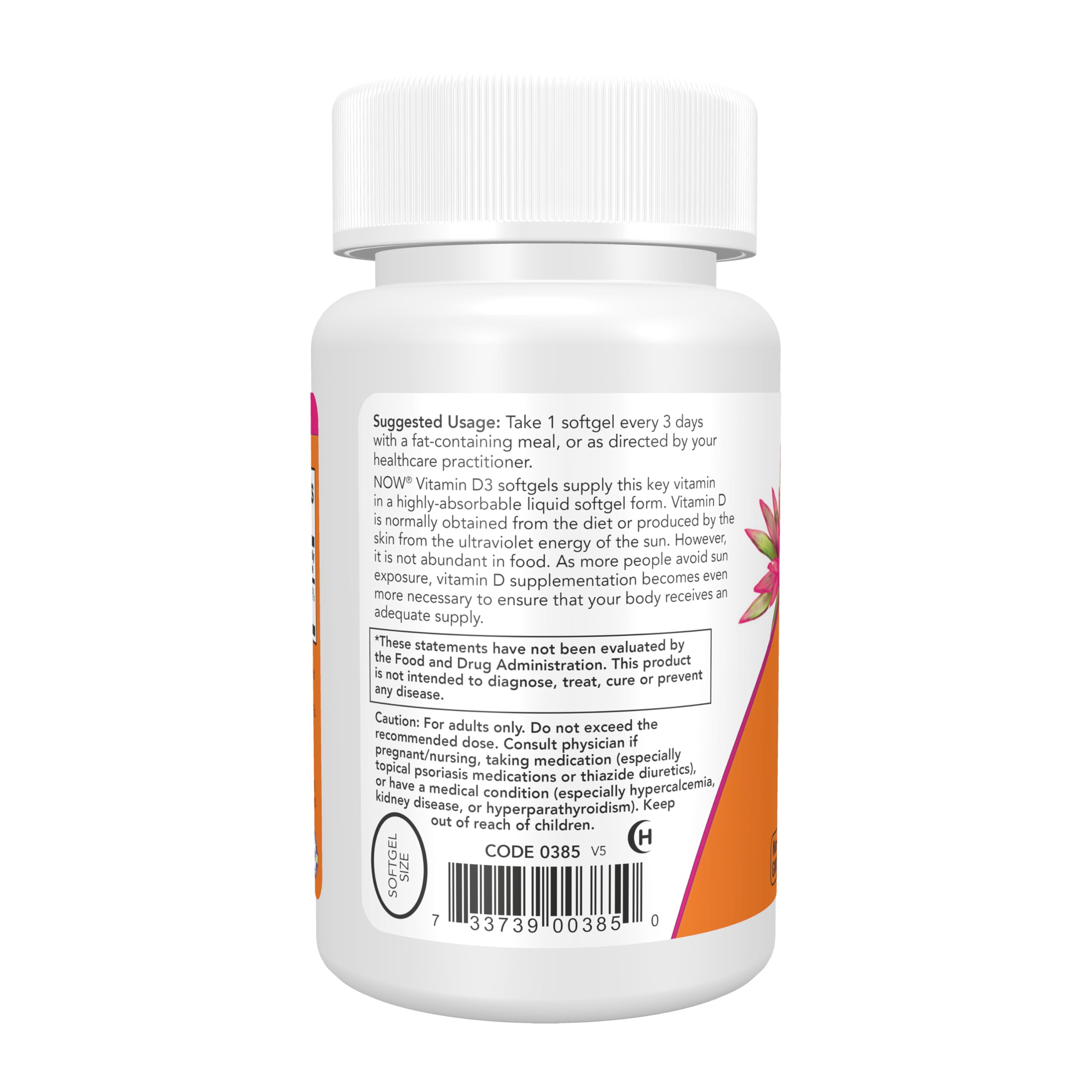 NOW Supplements, Vitamin D-3 10,000 IU Softgels, 240 Softgels — Amazon image 3