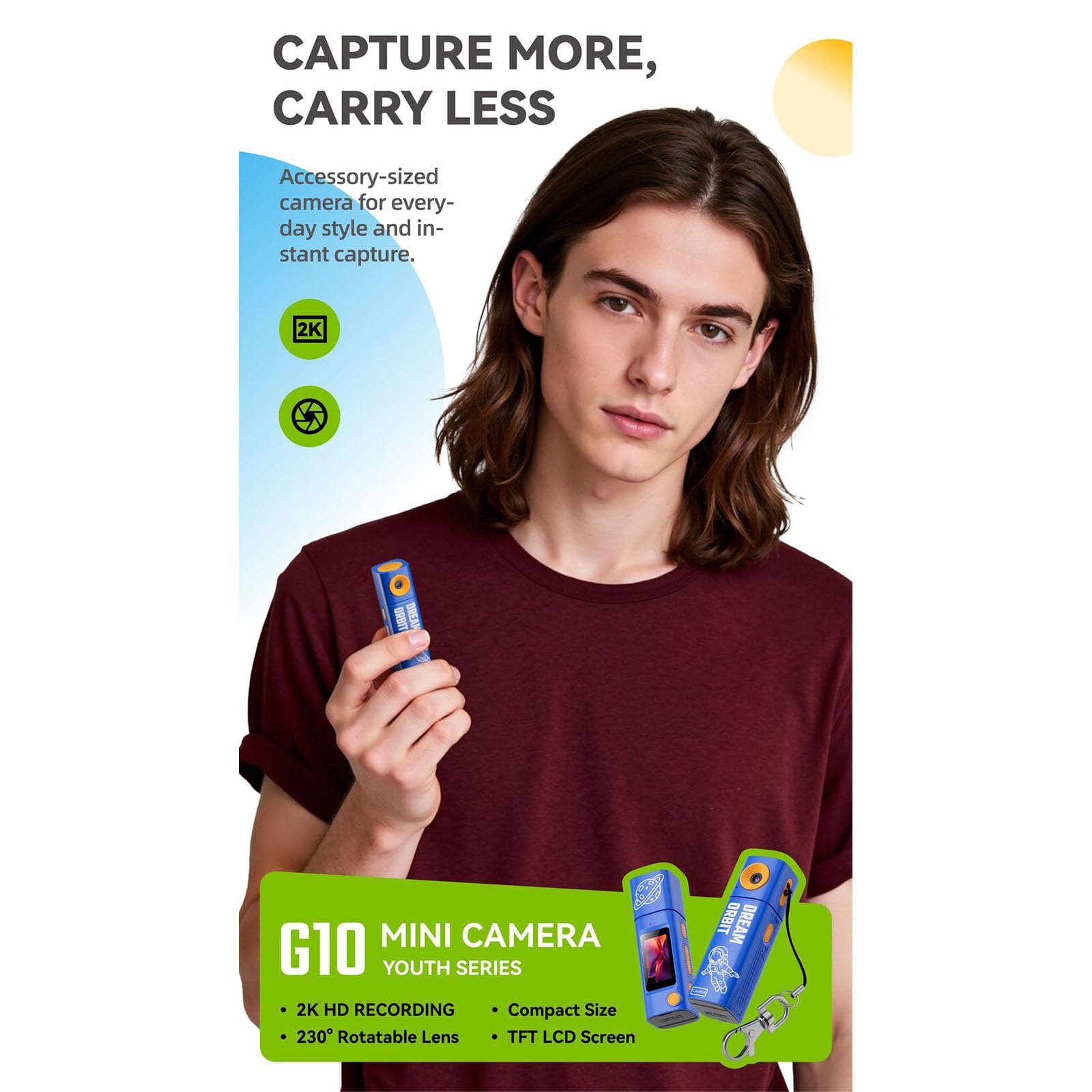 Videocamera 2K con lente rotante e schermo di riproduzione rapida per foto creative fotocamera digitale per bambini