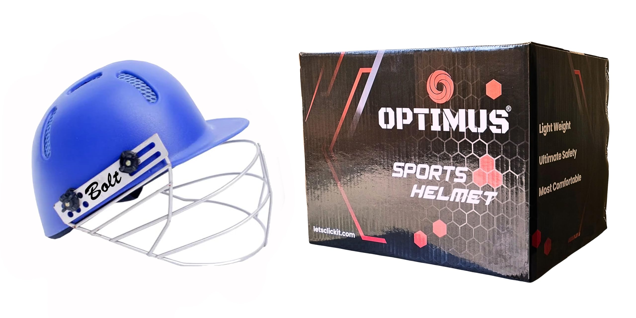 Optimus® Bolt Cricket Helmet with Adjustable Steel Grills & High Density Foam Inner Padding - Large (B0CJC1LJ6Q) Amazon Price History, Amazon Price Tracker