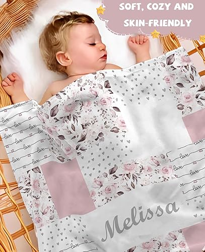 Miniatura 3 de Manta de bebé personalizada para niñas y niños, manta de bebé personalizada con nombre, mantas personalizadas con nombre para niños, manta de