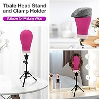 Vista 5 de Neverland Beauty & Health Soporte de peluca con cabeza, cabeza de maniquí con soporte de peluca trípode, juego de cabeza de maniquí de lona