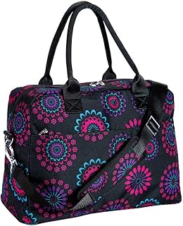 Floral Overnight Bag for Women (Purple Circle) Medium