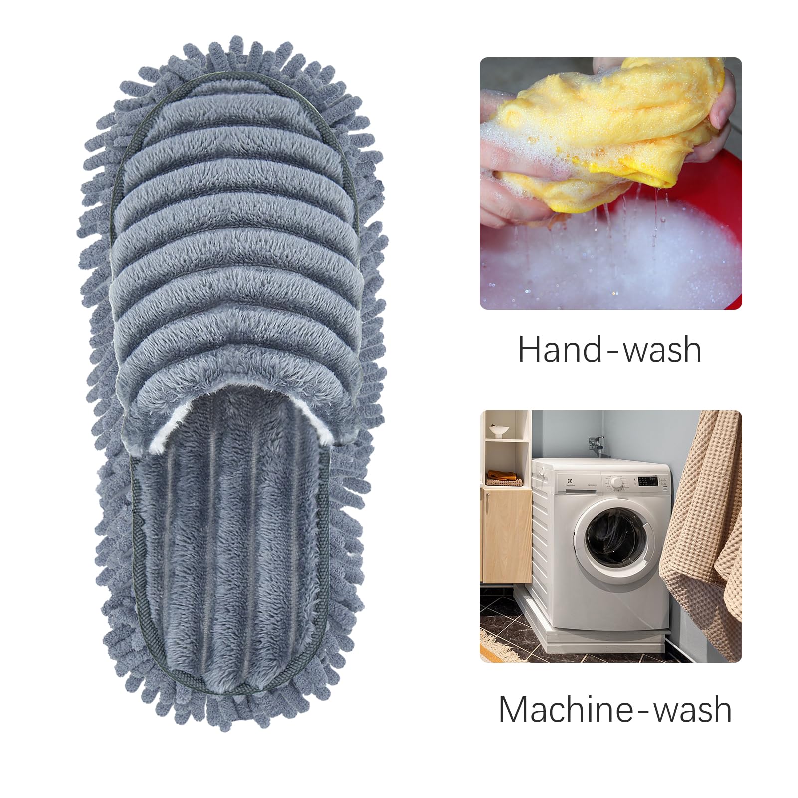 Chaussons Nettoyeurs Lavables TAFACE - Lot De 8 (4 Couleurs) - Absorption D'eau Et Antidérapants - 3