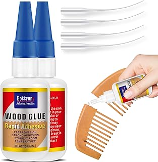 2-Pack Clear Wood Glue, Fast Drying Wood Glue for Furniture Heavy Duty, Woodworking, Waterproof Strong Adhesive for DIY Crafts, Flooring | Strong Bond for Hardwood, Softwood & MDF