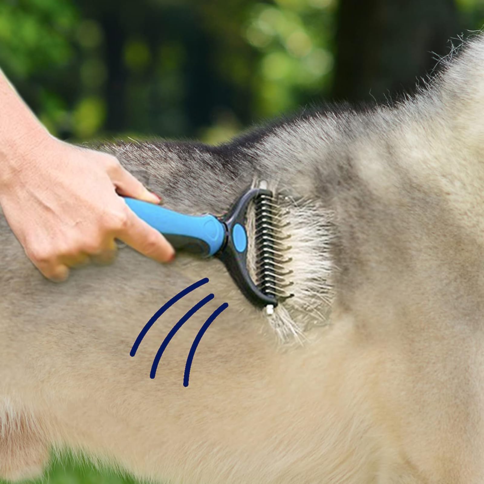 Cat & Dog Brush - Double Sided Undercoat Rake - Grooming and Deshedding Tool for Dogs and Cats with Medium or Long Hair - Image 3