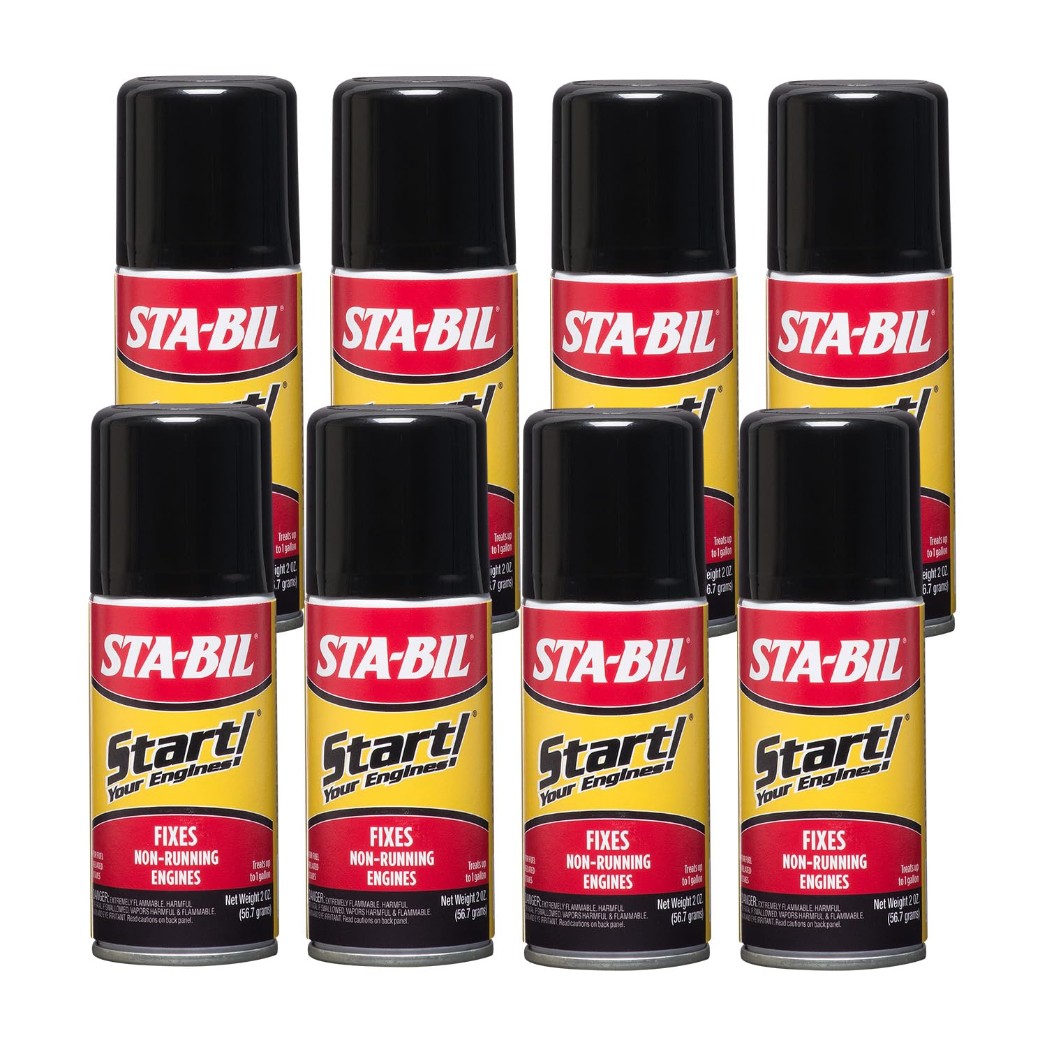 STA-BIL (21214-8PK Start Your Engines! - Fixes Non-Running Engines - Revitalizes Fuel and The Entire Fuel System - Treats Up to 1 Gallon, 2 oz. 8 Pack