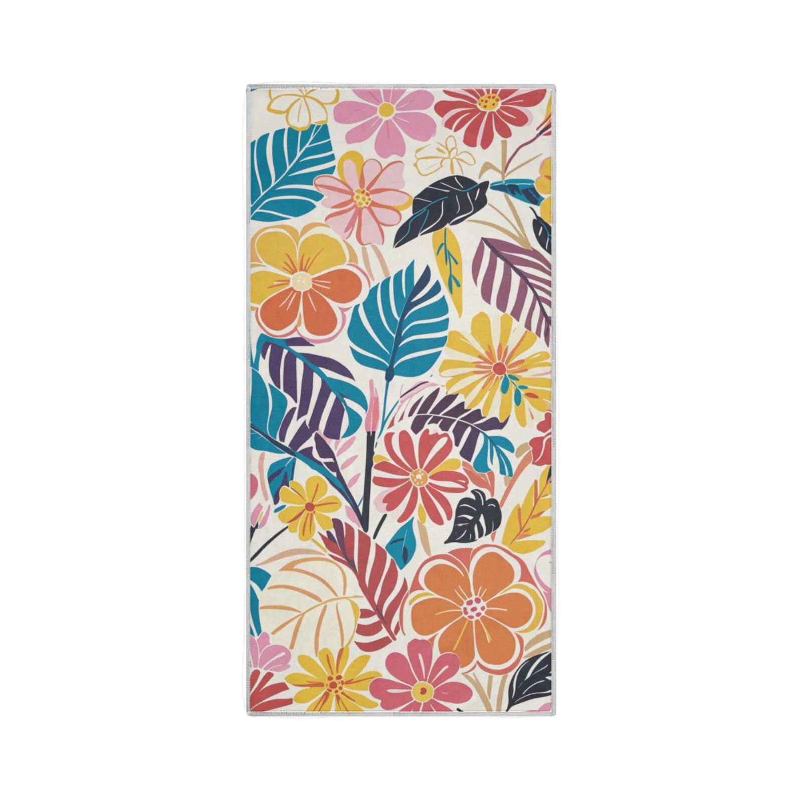 Yoogain Colorful Summer Hawaiian Flowers Microfiber Hand Towels Quick Drying Hand Towel Terry washcloths Small Gym Towels Hand Towel Sports 30