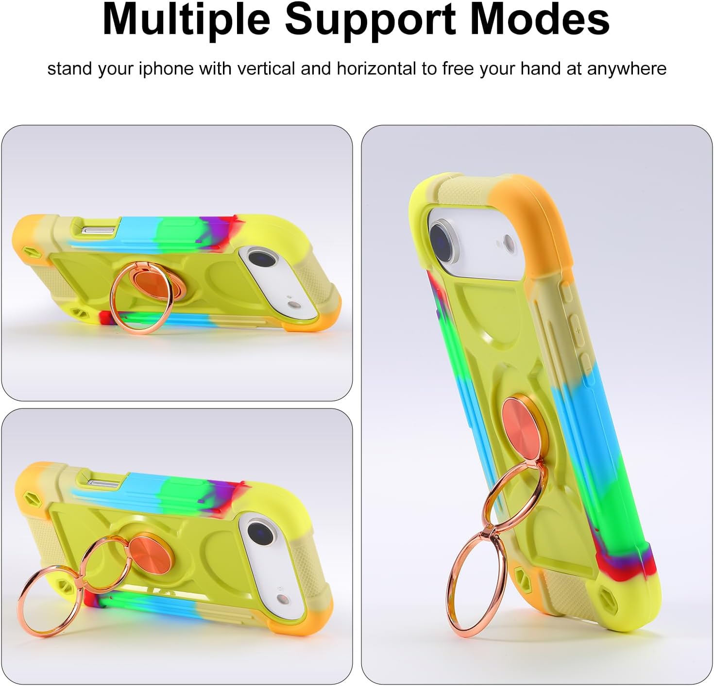 MARKILL Compatible with iPhone Air Case 6.5 Inch 2025 with 360 Degree Rotate Ring Stand, Military Grade Drop Protection Full Body Rugged Protective Case Kids