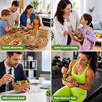50-Pack 35oz Disposable Kraft Paper Bowls【with Lids and Forks】, Large Meal Prep Containers To Go Food Prep Containers, Leakproof Paper Bowls Treat Soup Serving Bowl, Microwave Safe for Hot/Cold Food
