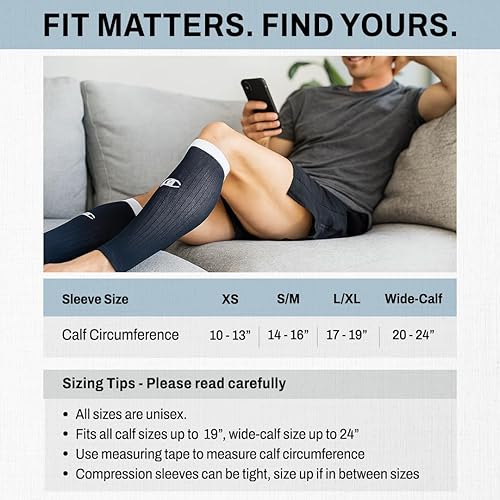 Miniatura 7 de PRO Compression Manga de pantorrilla para aliviar el dolor, protector de pantorrilla para correr, ciclismo, enfermeras y deportes