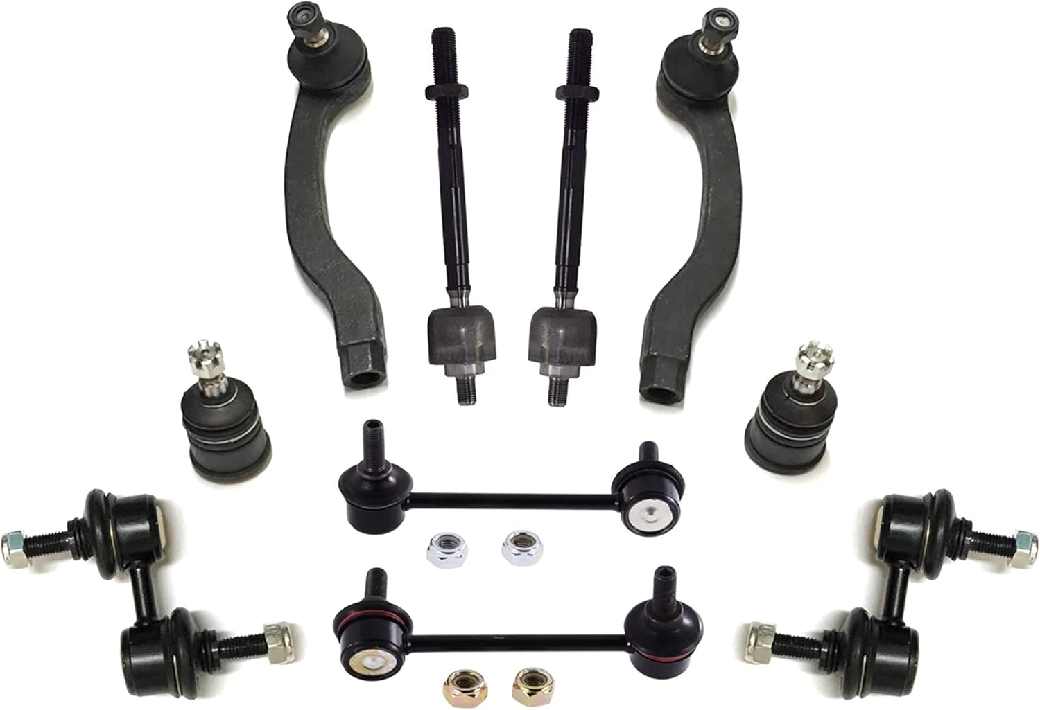 PartsW - 10 Pc Front & Rear Sway Bars Inner Outer Tie Rod Ends Lower Ball Joints Suspension Kit Fits HONDA CR-V 1997-2001 All Models