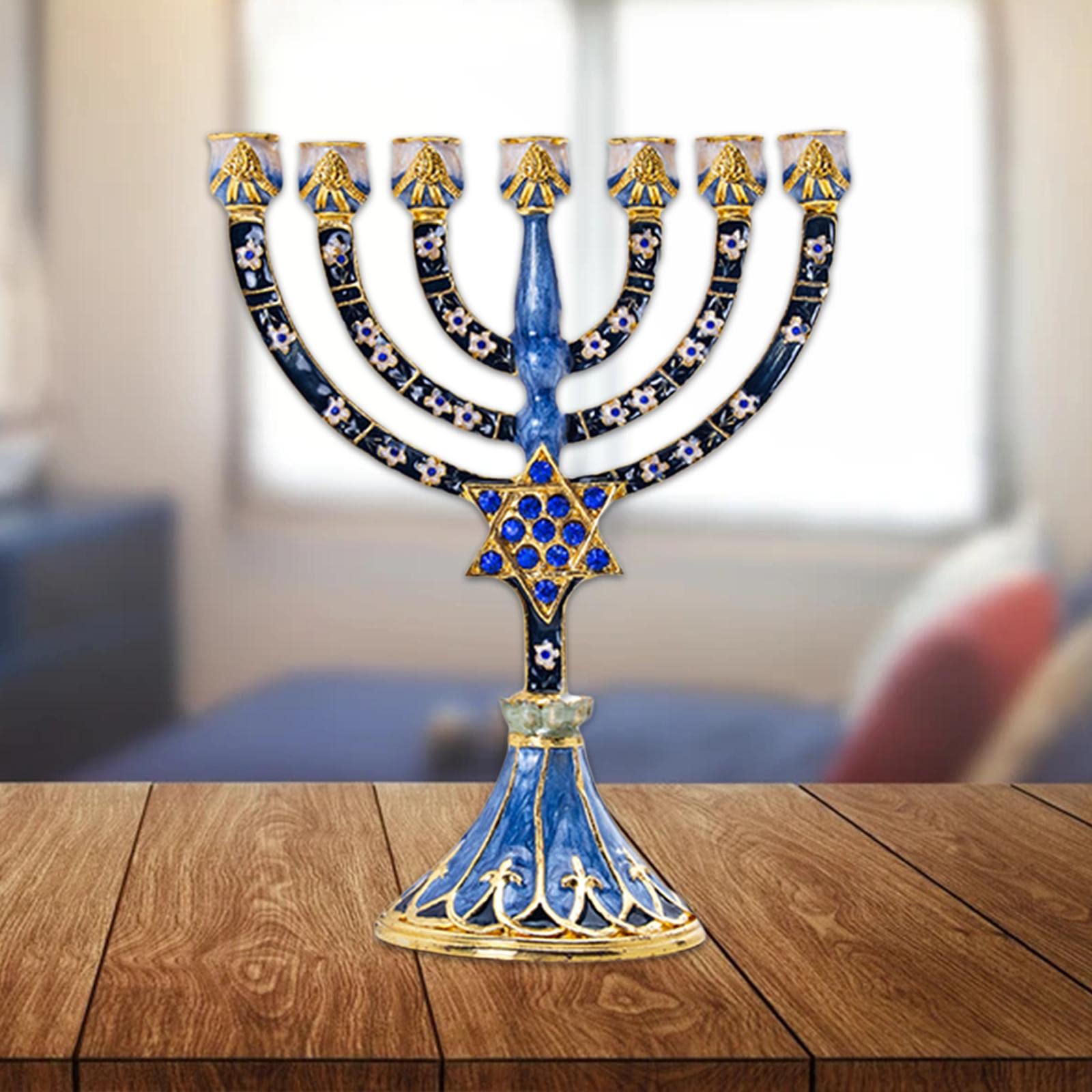 Menorah Candelabro Ebraico Hanukkah | Portacandele In Ferro A 9 Bracci | Decorazione Centrotavola