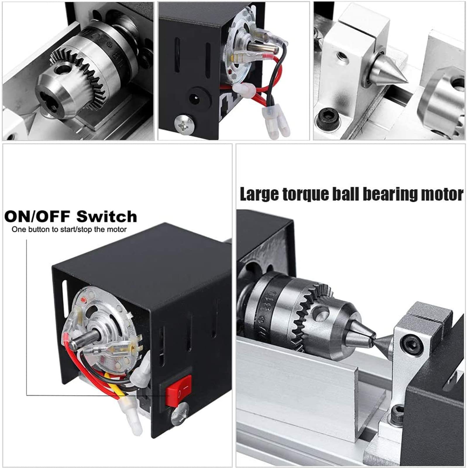 Mini Torno Madera 100 W, Miniatura Torno De Pulido Y Pulido De Cuentas, 7000 Rpm Trabajo De Madera DIY Torneado Máquina, Mini Beads Machine, Herramienta De Pulido Rotary