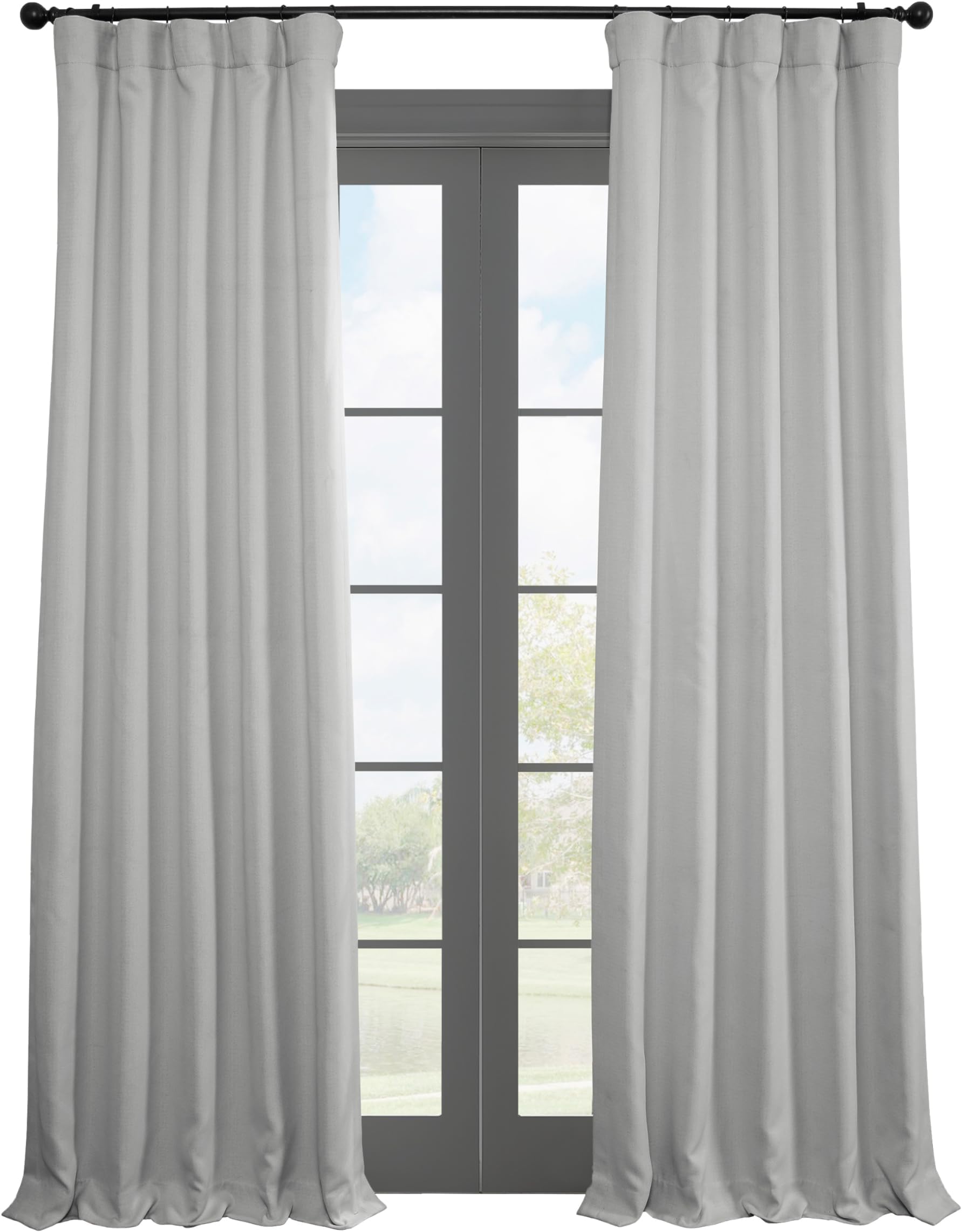 HPD Half Price Drapes Faux Linen Textured Room Darkening Curtains for Bedroom 108 Inches Long (1 Panel), 50W X 108L Curtains for Living Room Home Decor, Oyster