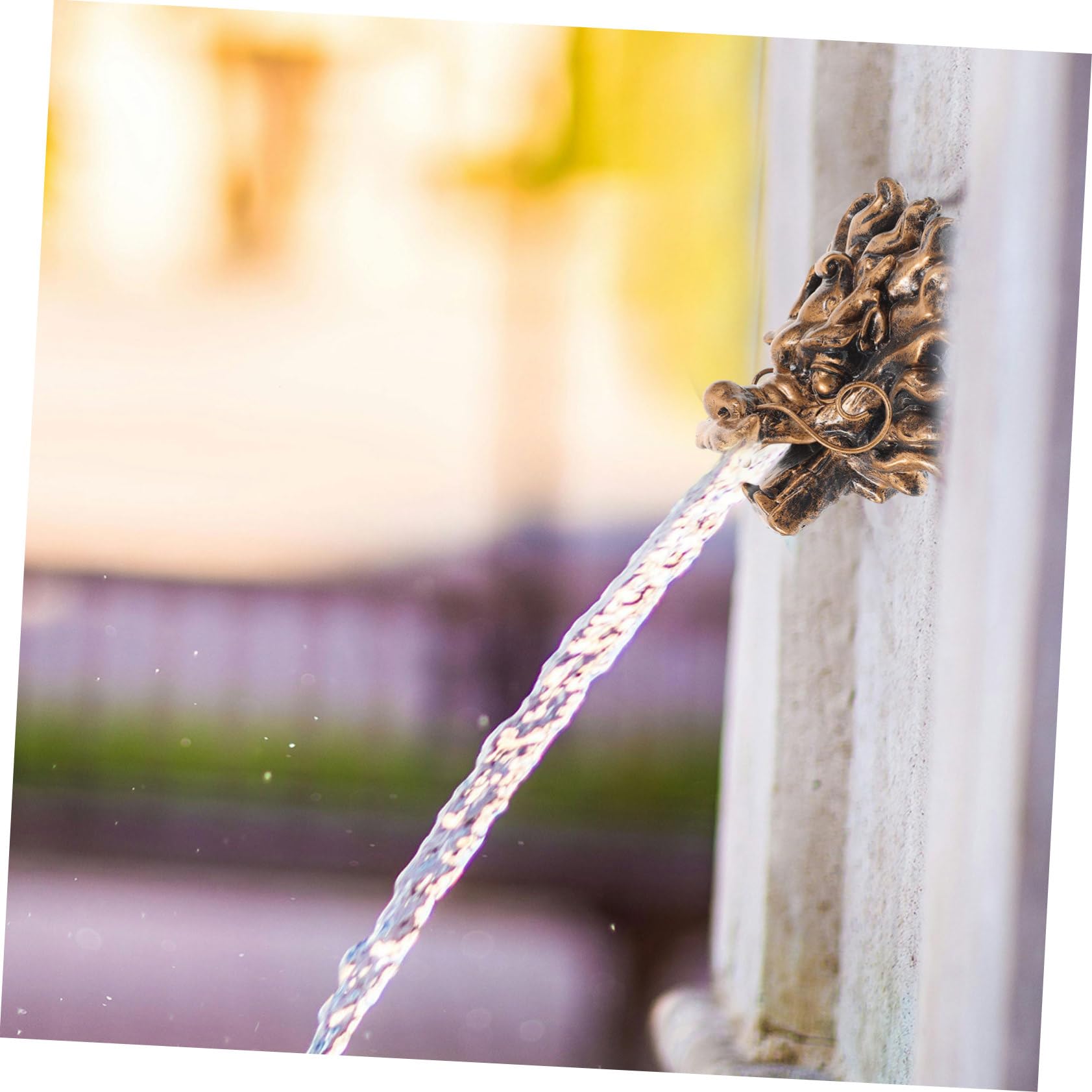 Fontaine Murale avec Tête De Dragon Dorée Robinet Extérieur pour Jardin Et Villa Fontaine Décorative pour Aménagement Paysager Extérieur
