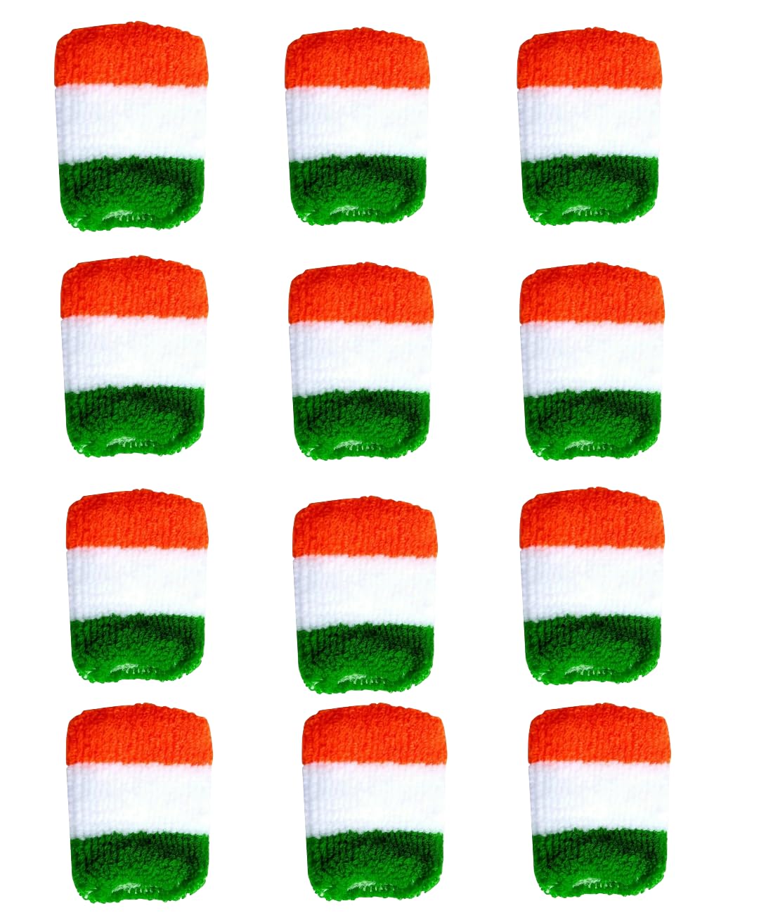 Kapoor Crafts 12 Pcs Tricolour Wristbands Hand Band Indian Flag Colours for Kids and Adults Tiranga Bands-image-6