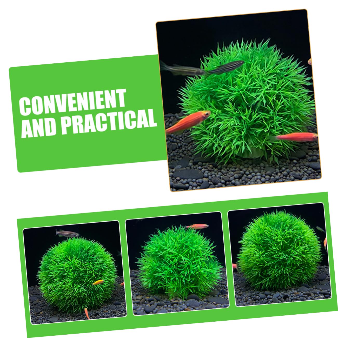 Cabilock 6 Piezas Decoración de Plantas Verdes simuladas. Planta Artificial Planta Falsa Decoraciones de Plantas de Acuario Decoraciones caseras del Acuario pecera artesanía