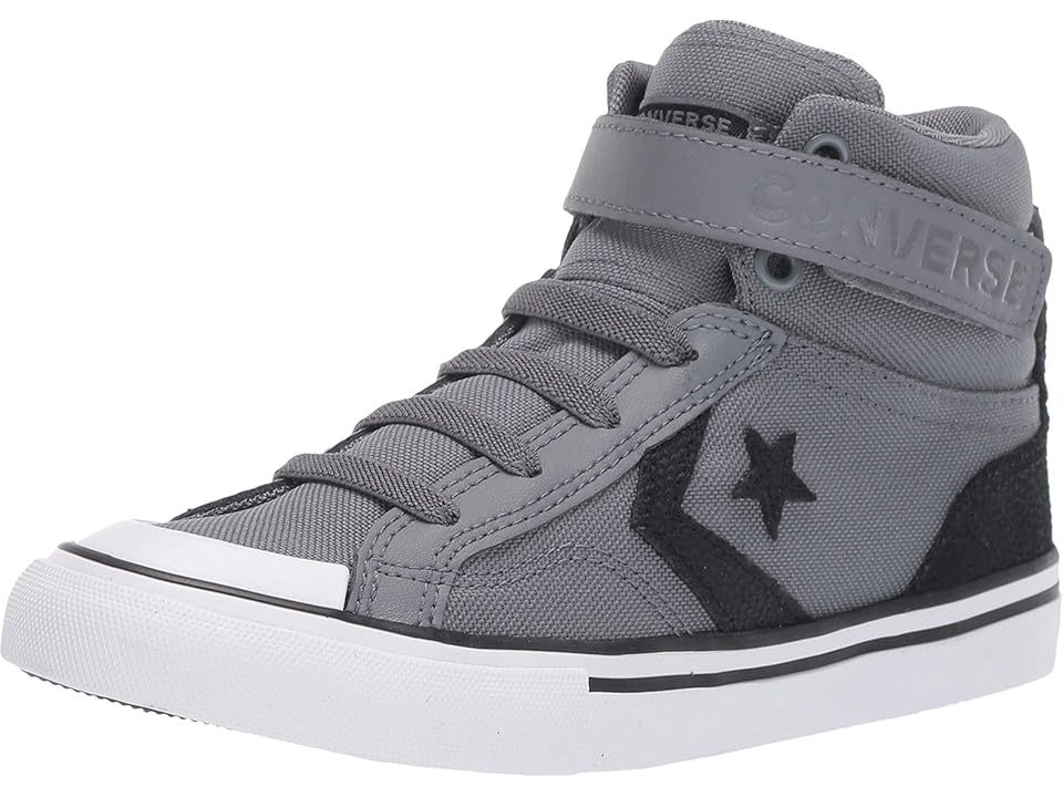 

Converse Kids Pro Blaze Strap Back Court Leather - Hi (Little Kid/Big Kid) (Cool Grey/Black/White) Boys Shoes, Gray