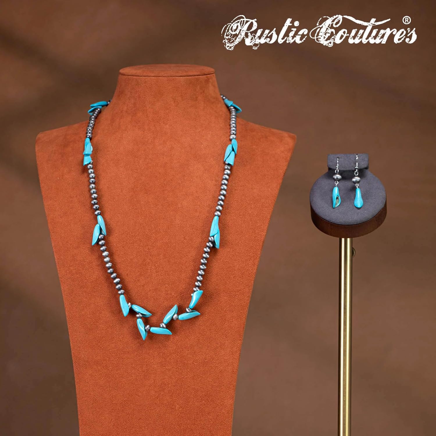 Montana West Rustic Couture's Western Turquoise Jewelry Set for Women Multi Layer Necklaces Navajo Cowgirl Beaded Neacklaces - Image 2