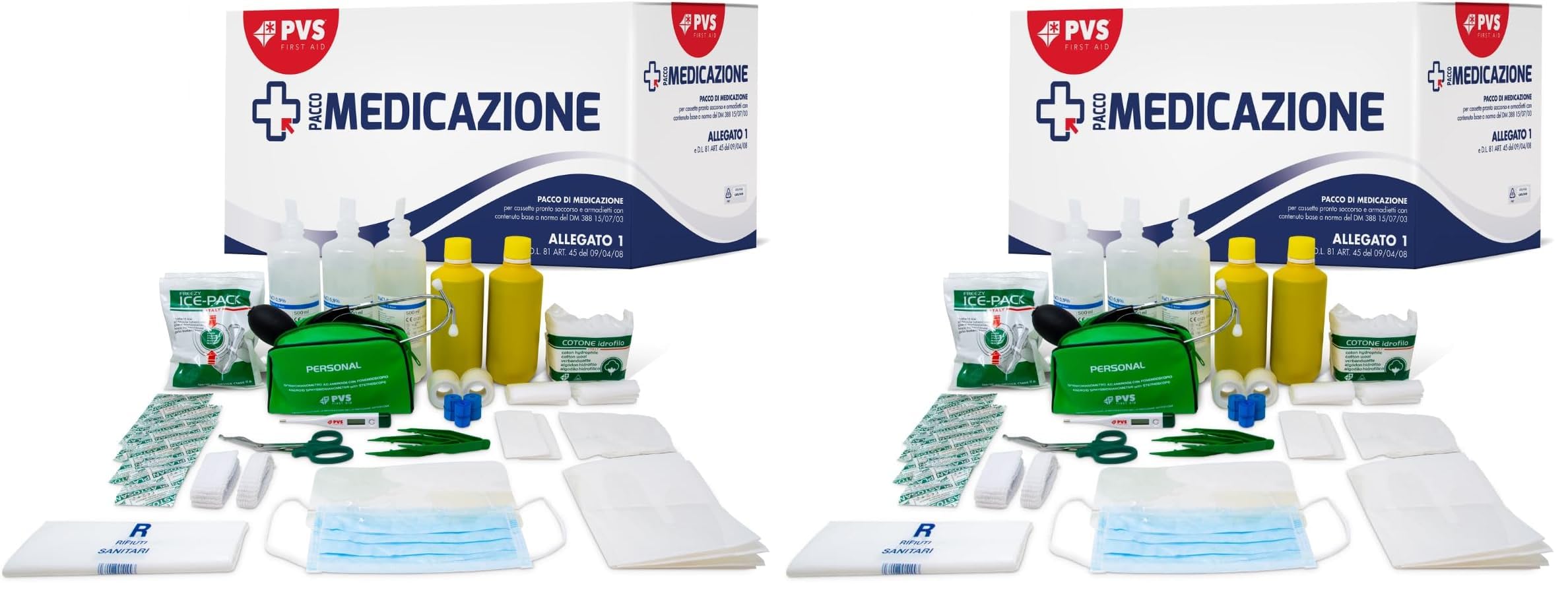 Gima Pacco Reintegro per Kit Pronto Soccorso, con Prodotti Medicali Utili in Diverse Situazioni di Emergenza (Confezione da 2)