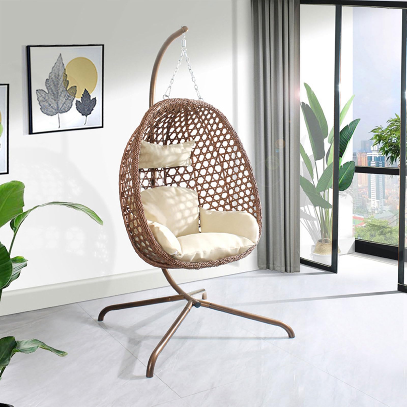 Amazon.co.jp: エッグチェアハンギングチェア 折りたたみ式 室内 屋外 