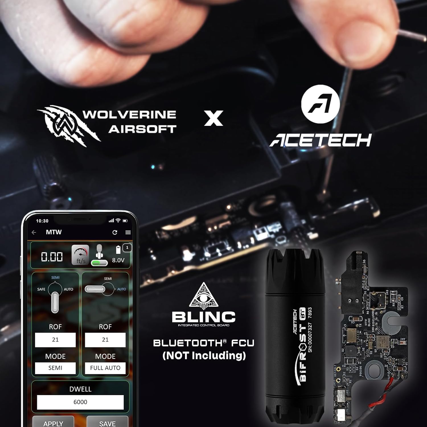 ACETECH Airsoft Pistol/Riffle RGB Tracer Unit with Bluetooth APP Control Bifrost BT 14mm CCW Negative Thread with M14- to M11+ Adaptor Glow in the Dark Green/Red BB LED RGB Lighting Effect