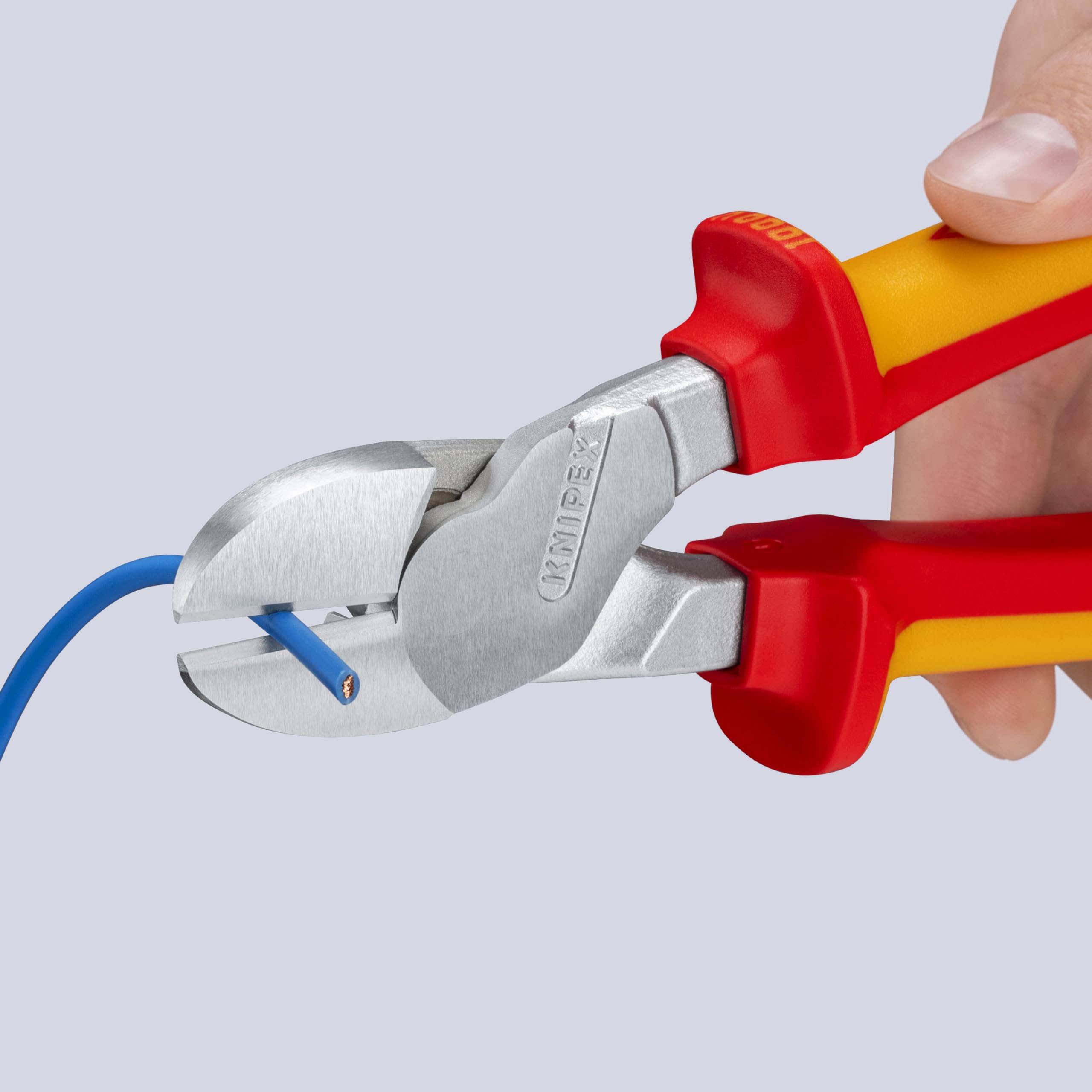KNIPEX Tronchese laterale per meccanica tipo forte cromata, 74 06 250 T | isolante con manici rivestiti in materiali bicomponente, collaudati VDE; con