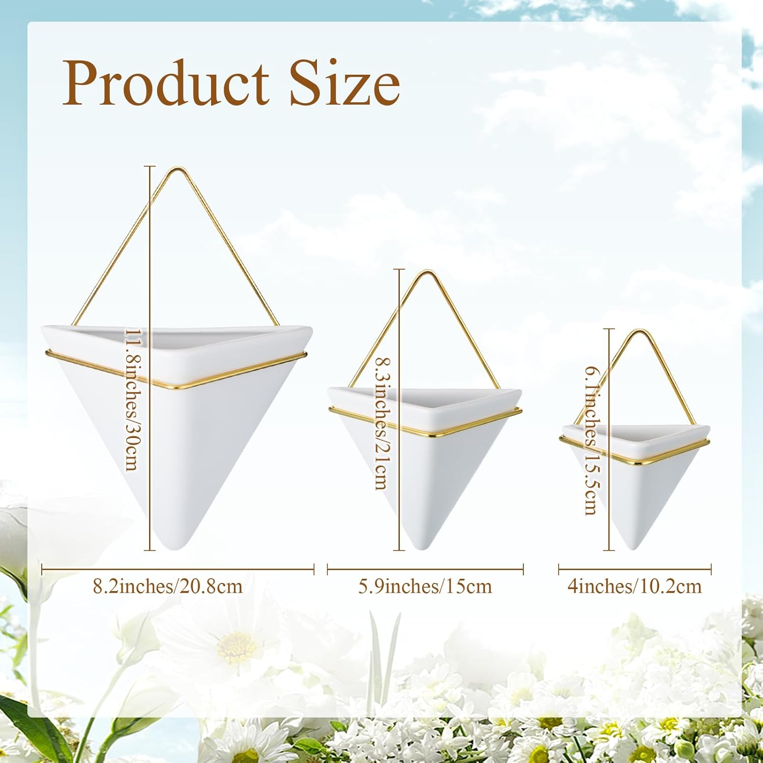 Rtteri 30 Pcs Fake Wall Planters with Artificial Plants for Indoor Wall Planter with Faux Plants Geometric Vase Pot (8.2/5.9/4 Inch) Ceramic Holder and Artificial Succulent for Home Office