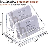 Vista 4 de Soporte de Tarjetas de Visita de Acrílico para Escritorio, Soporte Transparente para Tarjetas de Visita de 2 Niveles, 2 Ranuras, Organizador