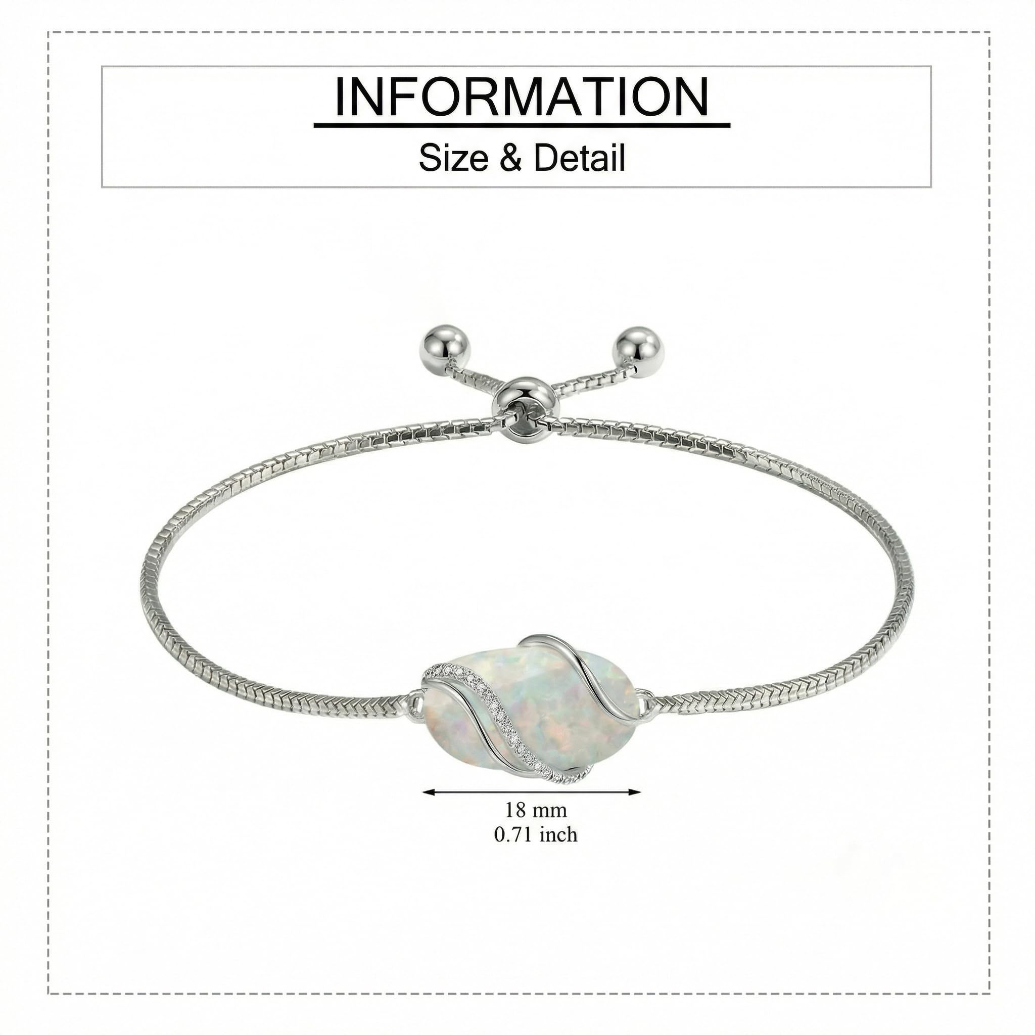 URONE Opal Armband 925er Sterling Silber Gliederarmband Opal Schmuck Geschenk für Damen