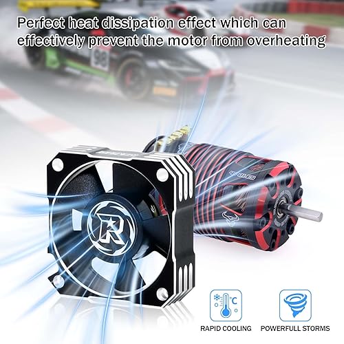 Miniatura 21 de Ventilador de refrigeración de motor RC de 1.378 in, disipador de calor ESC de 21000 RPM para 1/10 1/12 1/8 RC Car 3650,3660,3670 Motor sin