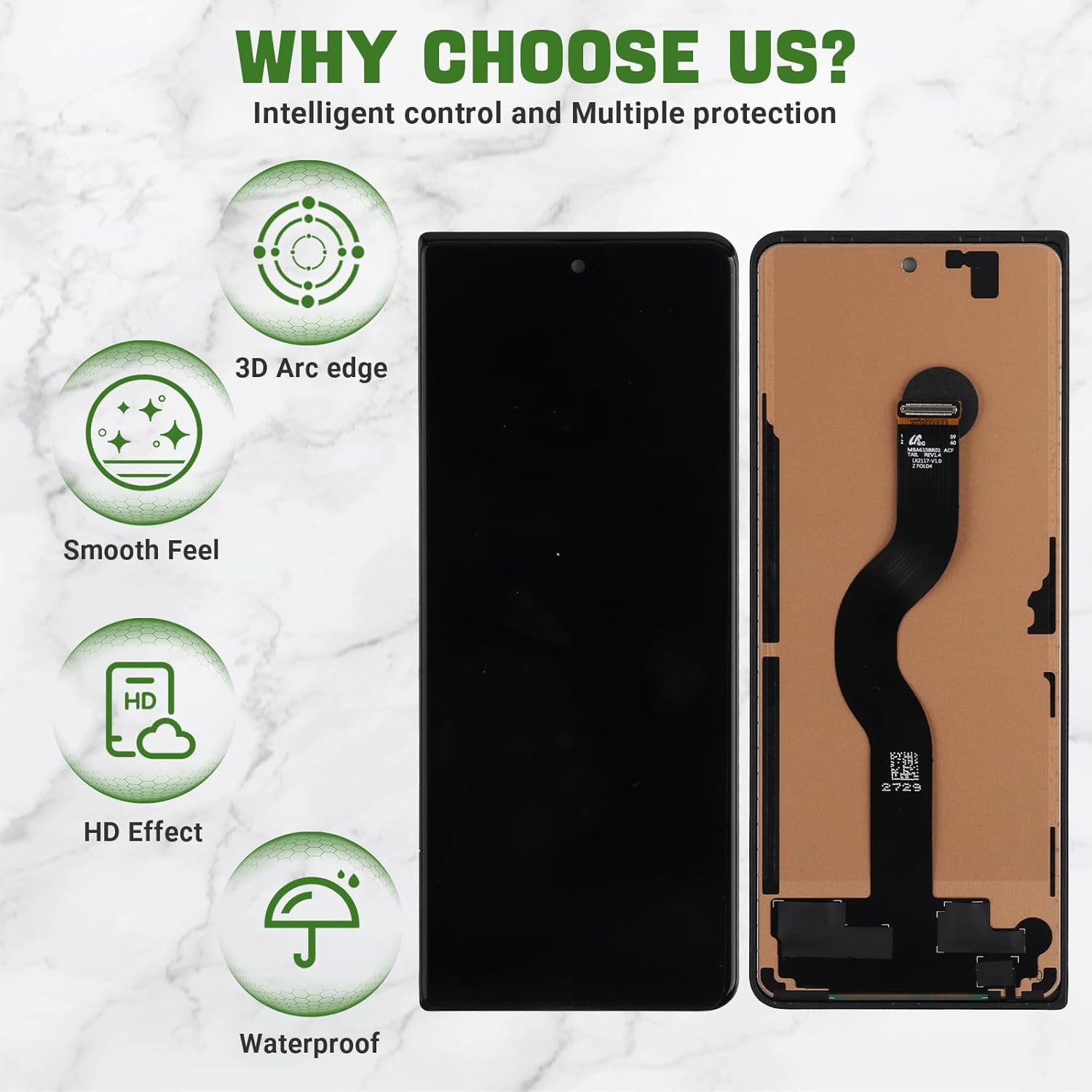 7.6'' New TFT LCD Display for Galaxy Z Fold4 SM-F936B with Upgraded Repair Tools Kit-NO Fingerprint Function